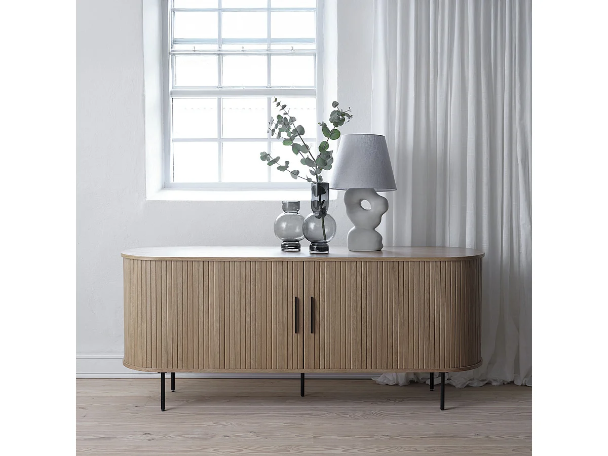 Buffet bois noir alba 180x45 cm
