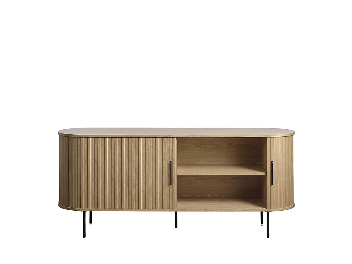 Buffet bois noir alba 180x45 cm