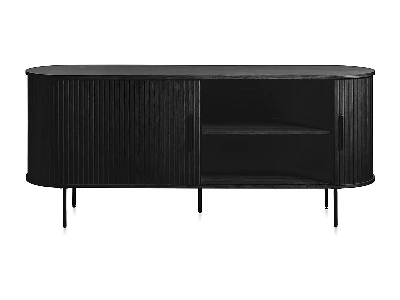 Buffet bois noir alba 180x45 cm