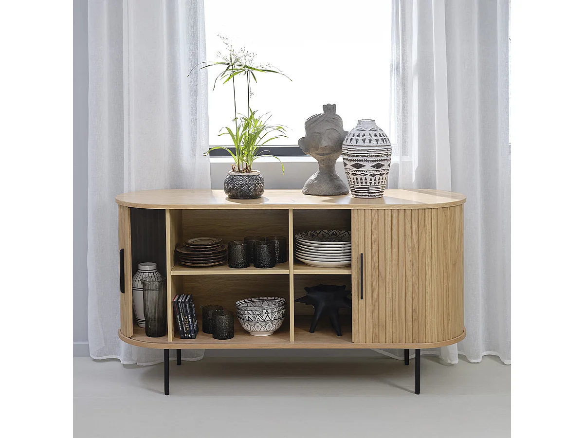 Buffet bois naturel alba 140x45 cm
