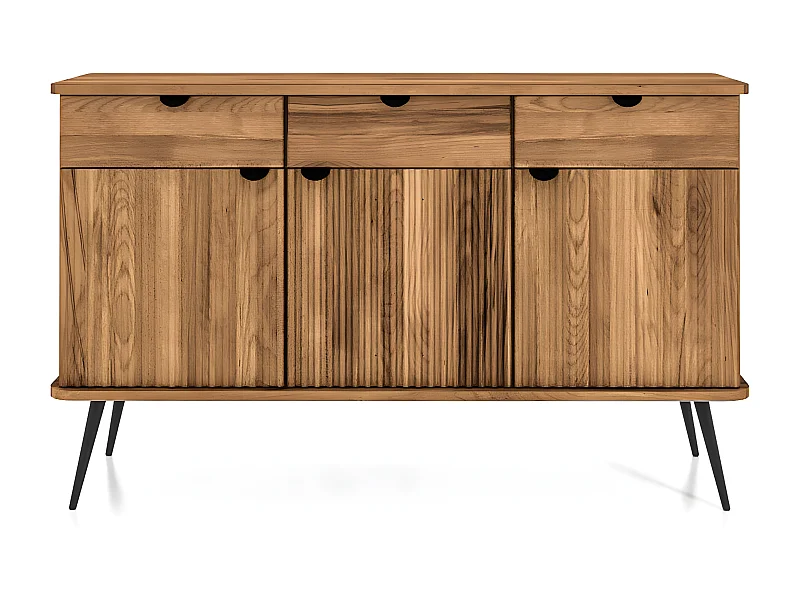 Buffet bois hêtre 3 portes amalfi  144x46cm