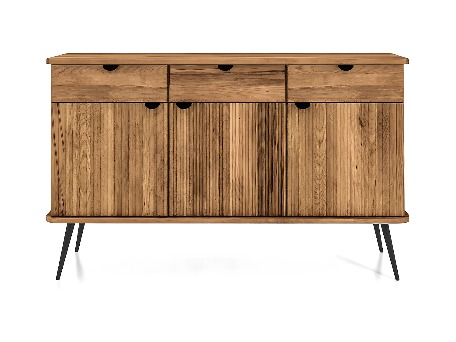 Buffet bois hêtre 3 portes amalfi  144x46cm