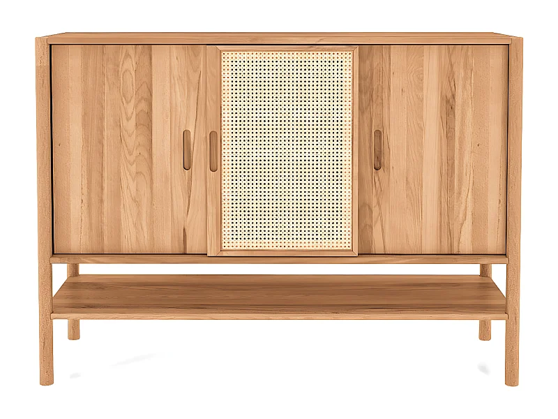 Buffet hêtre et canage sogno 142x46cm