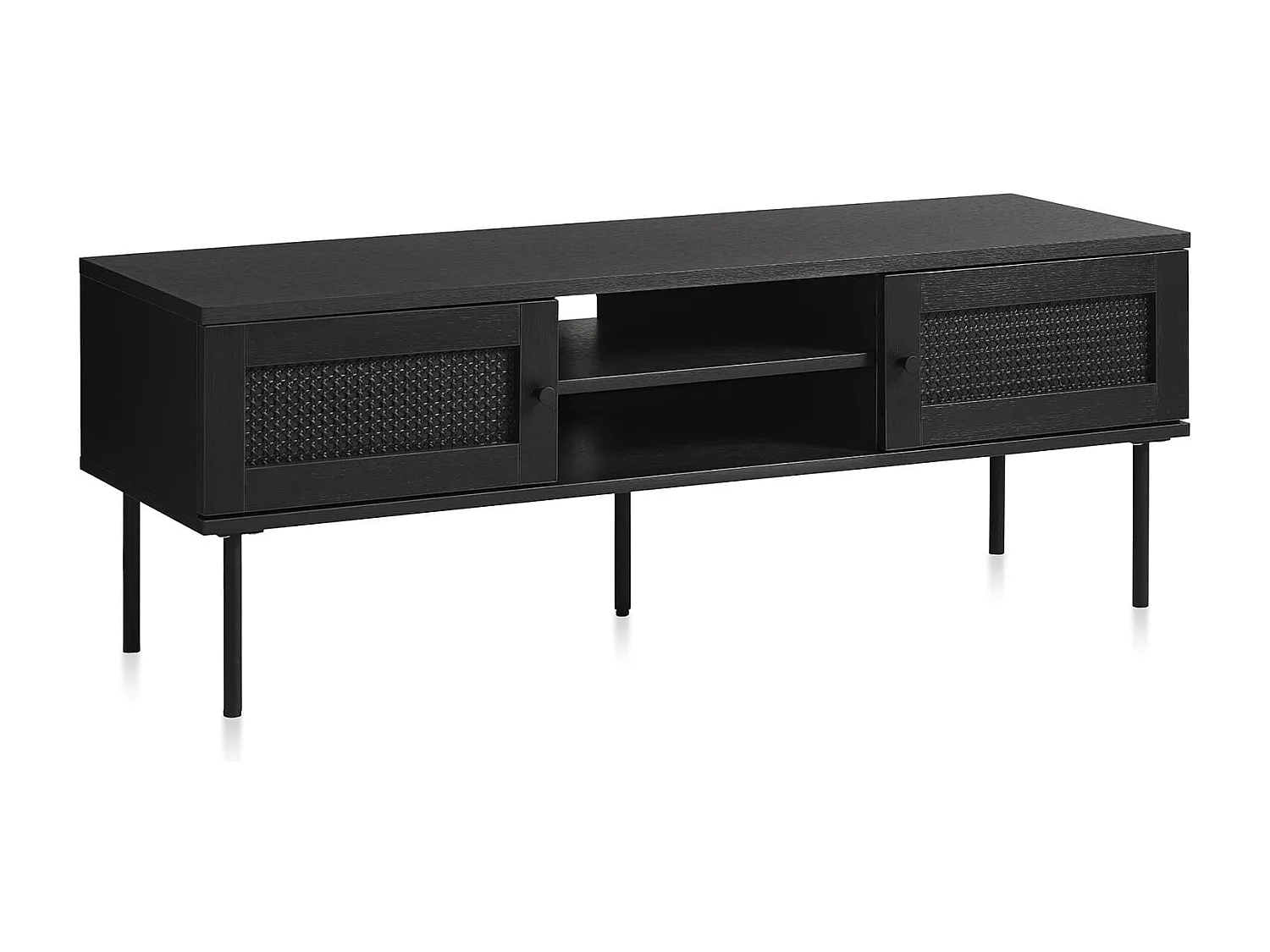 Meuble tv bois et cannage manarola 120x40cm