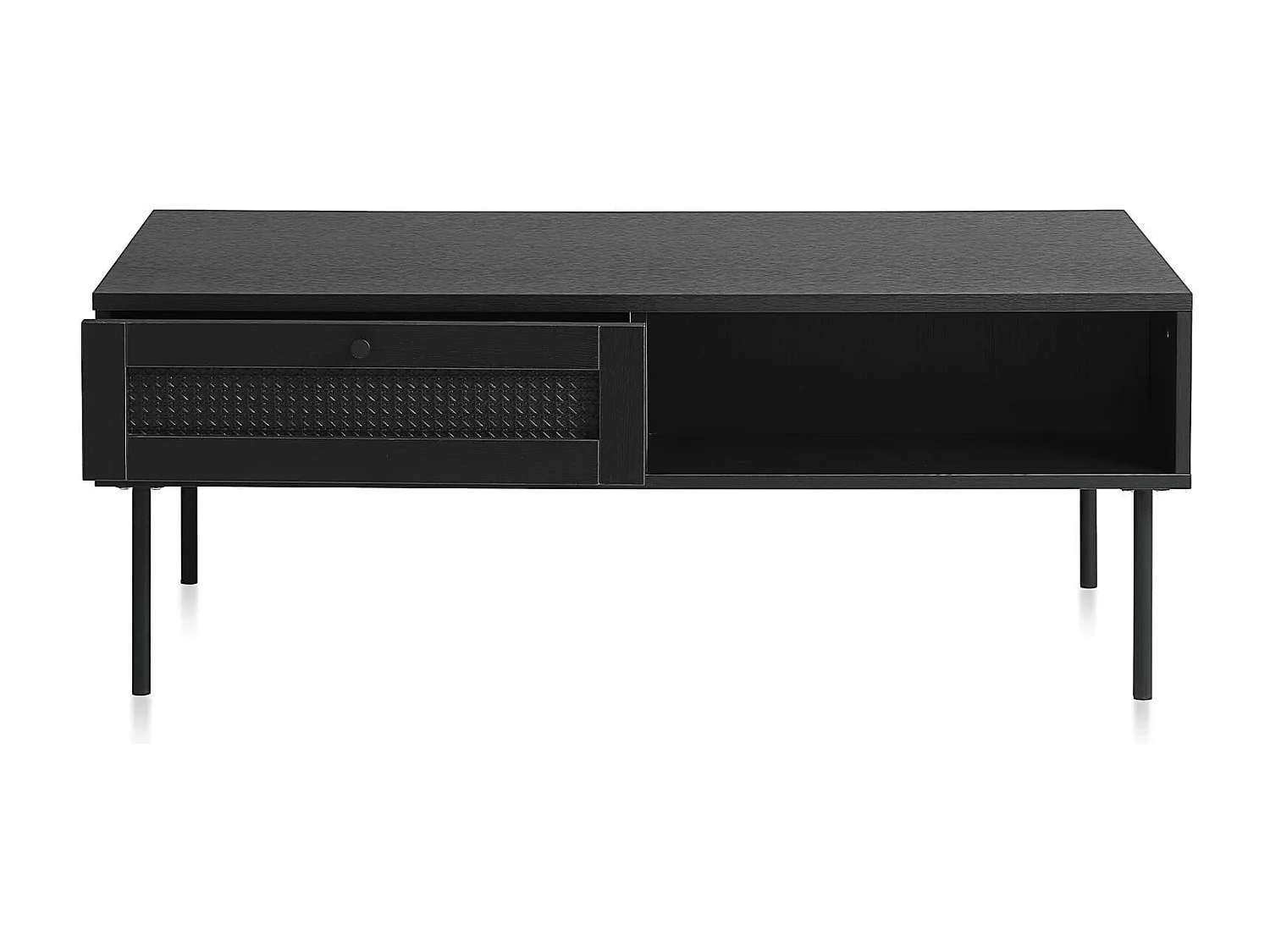 Meuble tv bois et cannage manarola 110x42cm