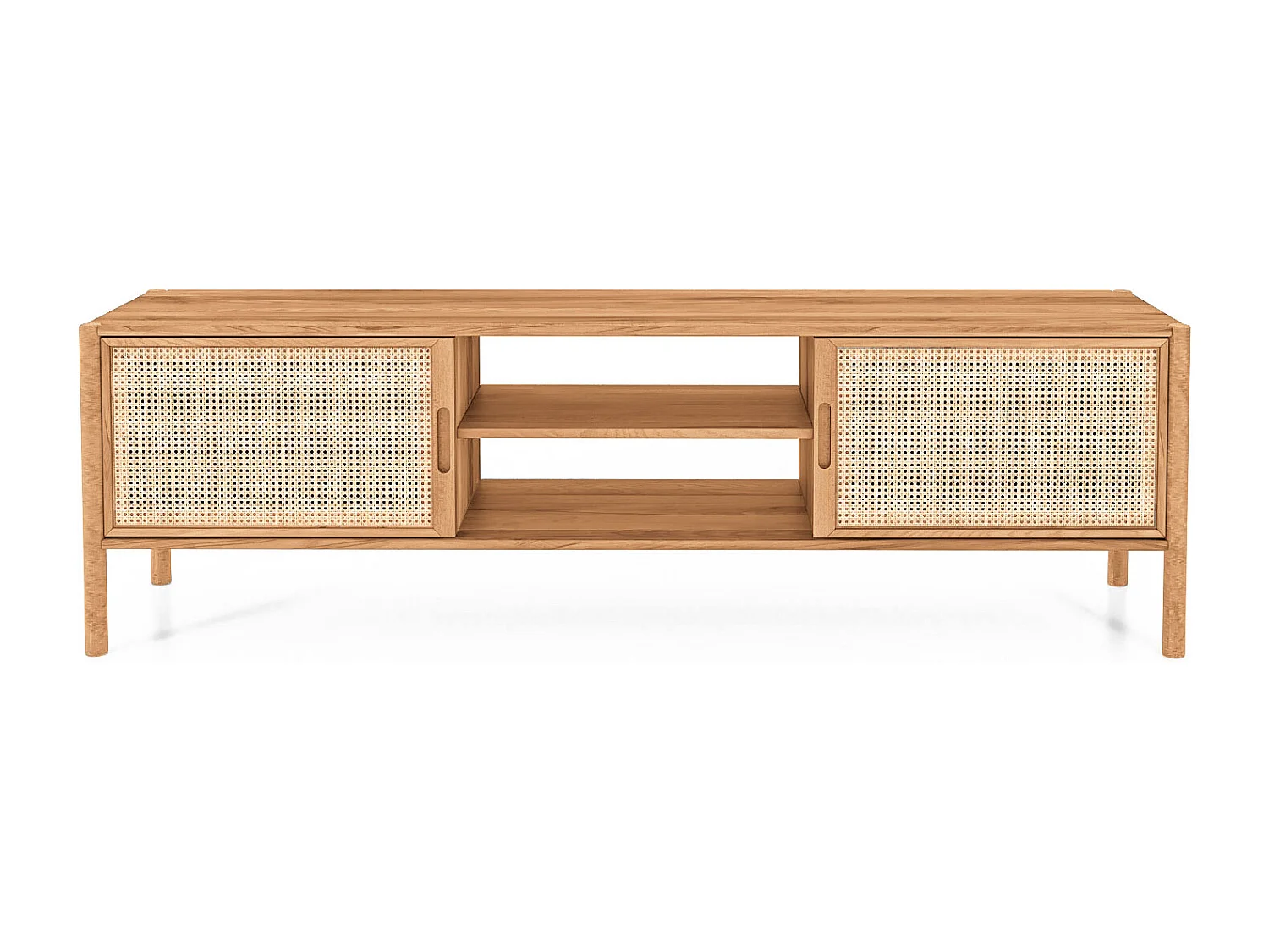 Meuble tv bois hêtre 3 tiroirs paola  144x45cm