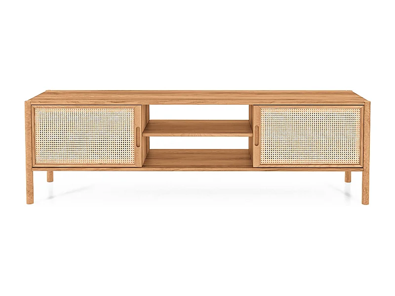 Meuble tv bois hêtre 3 tiroirs paola  144x45cm