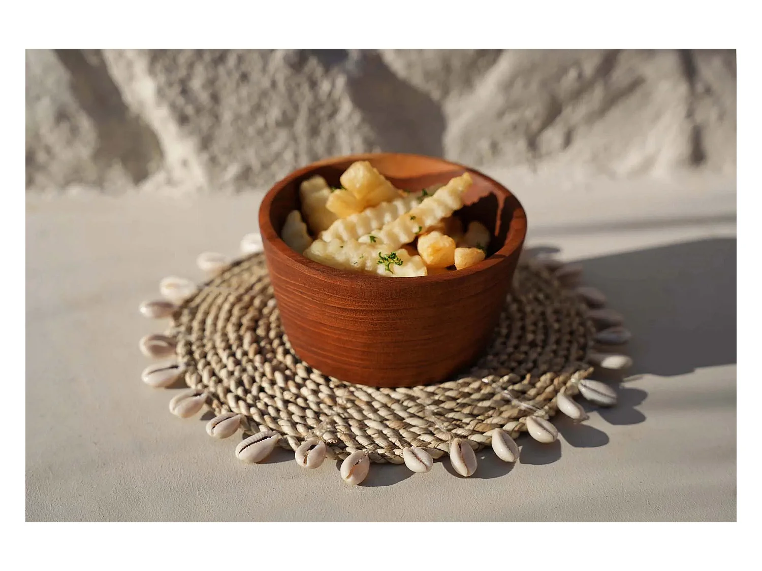 Der Raffia Shell Untersetzer