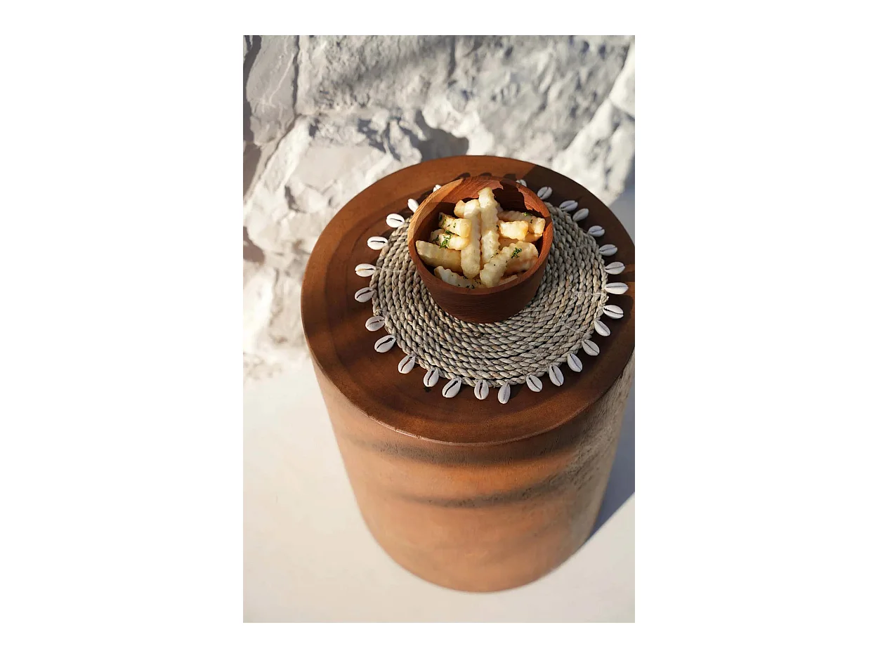 Der Raffia Shell Untersetzer