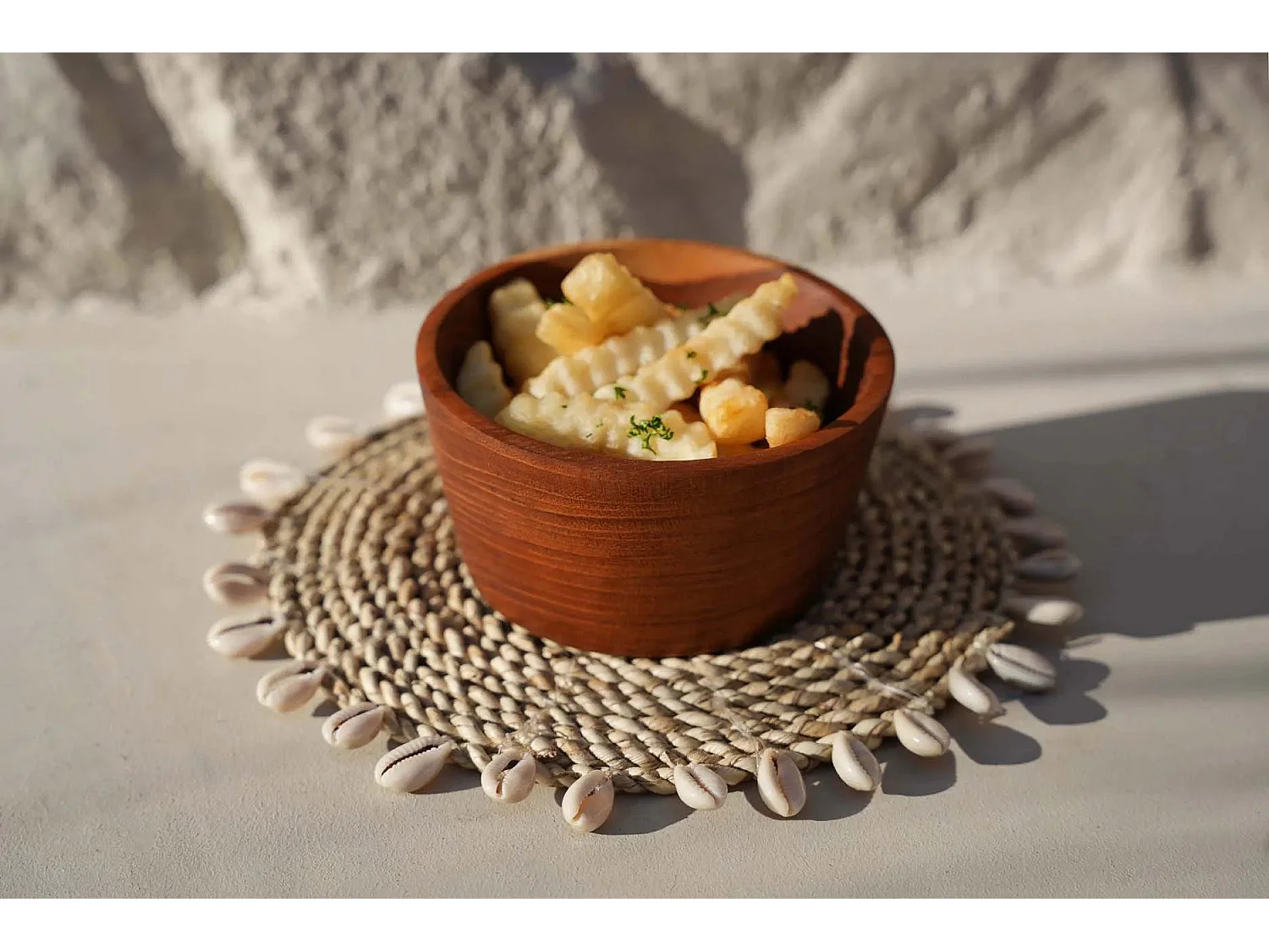 Der Raffia Shell Untersetzer