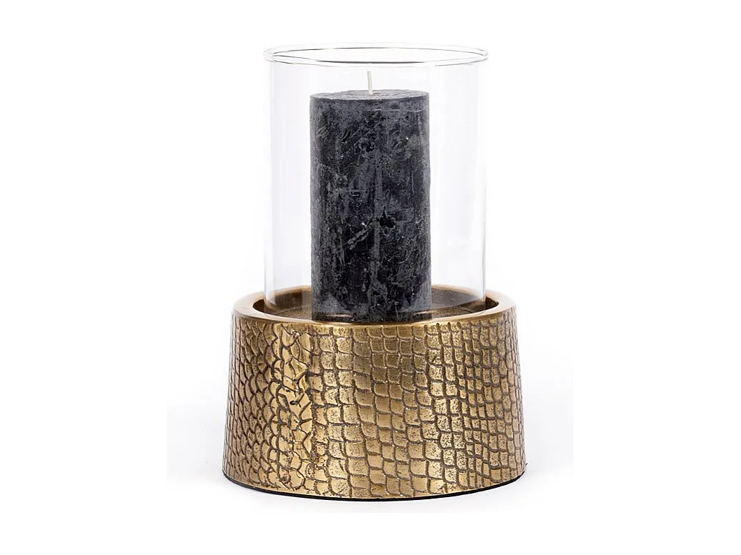 Le Bougeoir Croco Avec Verre - Laiton - L