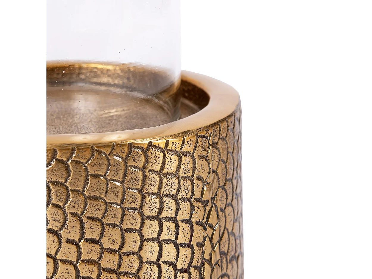 Der Croco Kerzenhalter Mit Glas - Messing - L