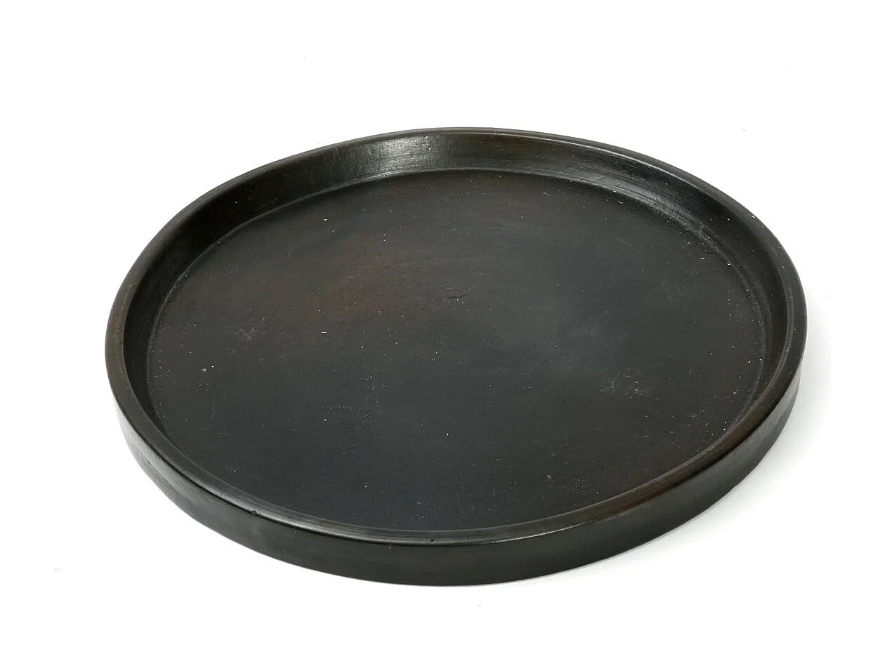 Der Gebrannte Terrakotta-Teller - Schwarz - S