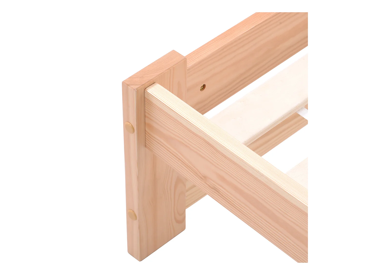 Letto per adulti 140 x 200 cm - struttura in legno massello, letto matrimoniale con rete a doghe e testiera, adatto per adulti, adolescenti, bambini - Nature