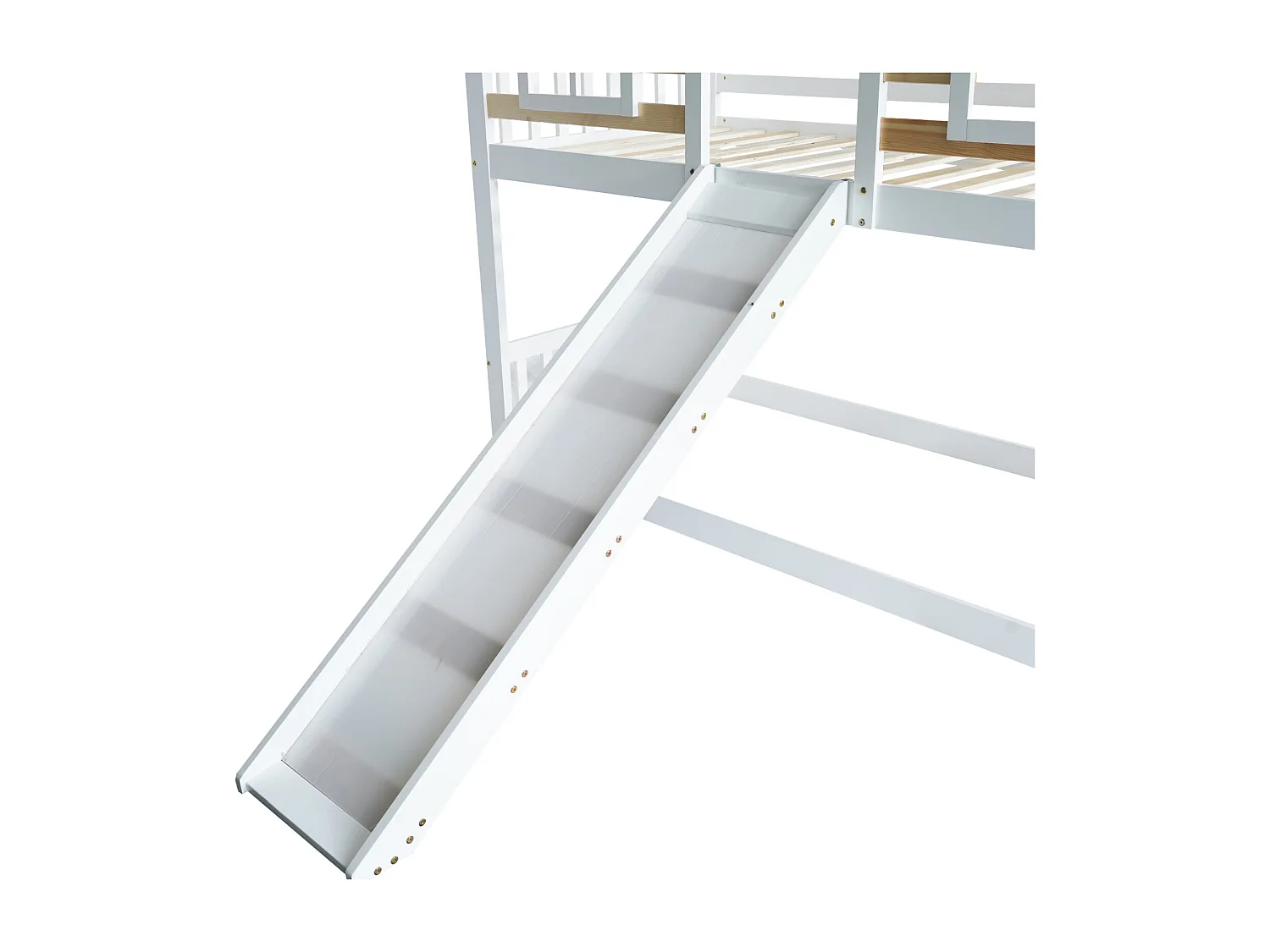 Beliche 90x200cm para 2 crianças - cama cabine de madeira com escadas e barreira, escorrega e janela, anti-queda - balnc