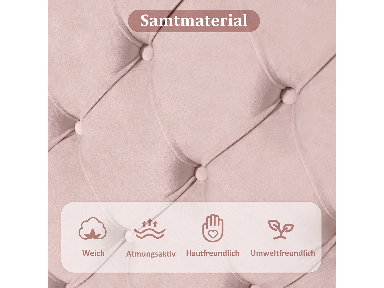 Gestoffeerd tweepersoonsbed met houten lattenbodem en verstelbaar wolkenhoofdeinde voor tieners en kinderen - roze fluwelen bed 140x200cm