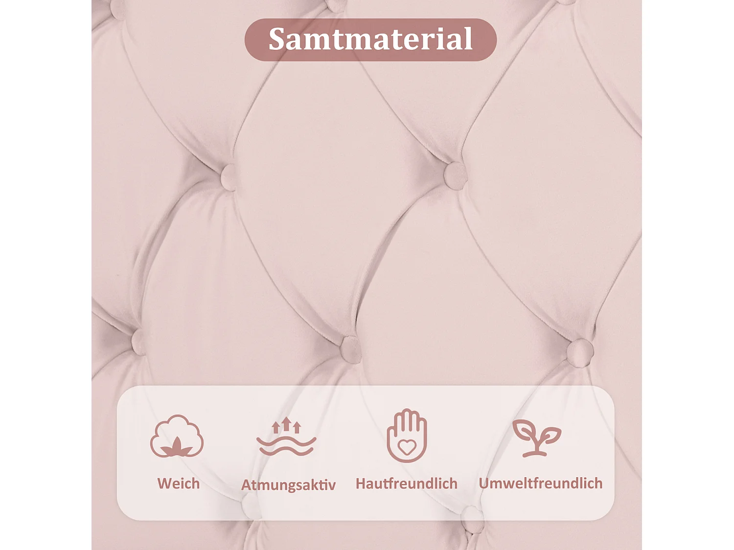 Einzel-Polsterbett 90x200cm - Bett mit Lattenrost aus Holz und verstellbarem Wolkenkopfteil für Teenager, Kind - rosa Samtbett