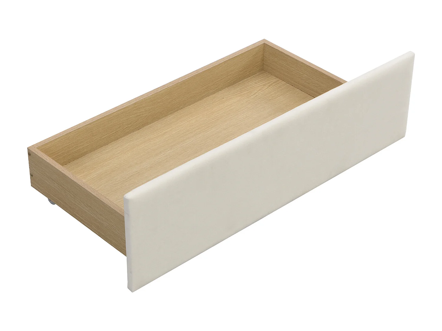 Lit simple 90x200cm avec 2 tiroirs, cadre de lit en bois avec sommier à lattes et tête de lit velours, rose