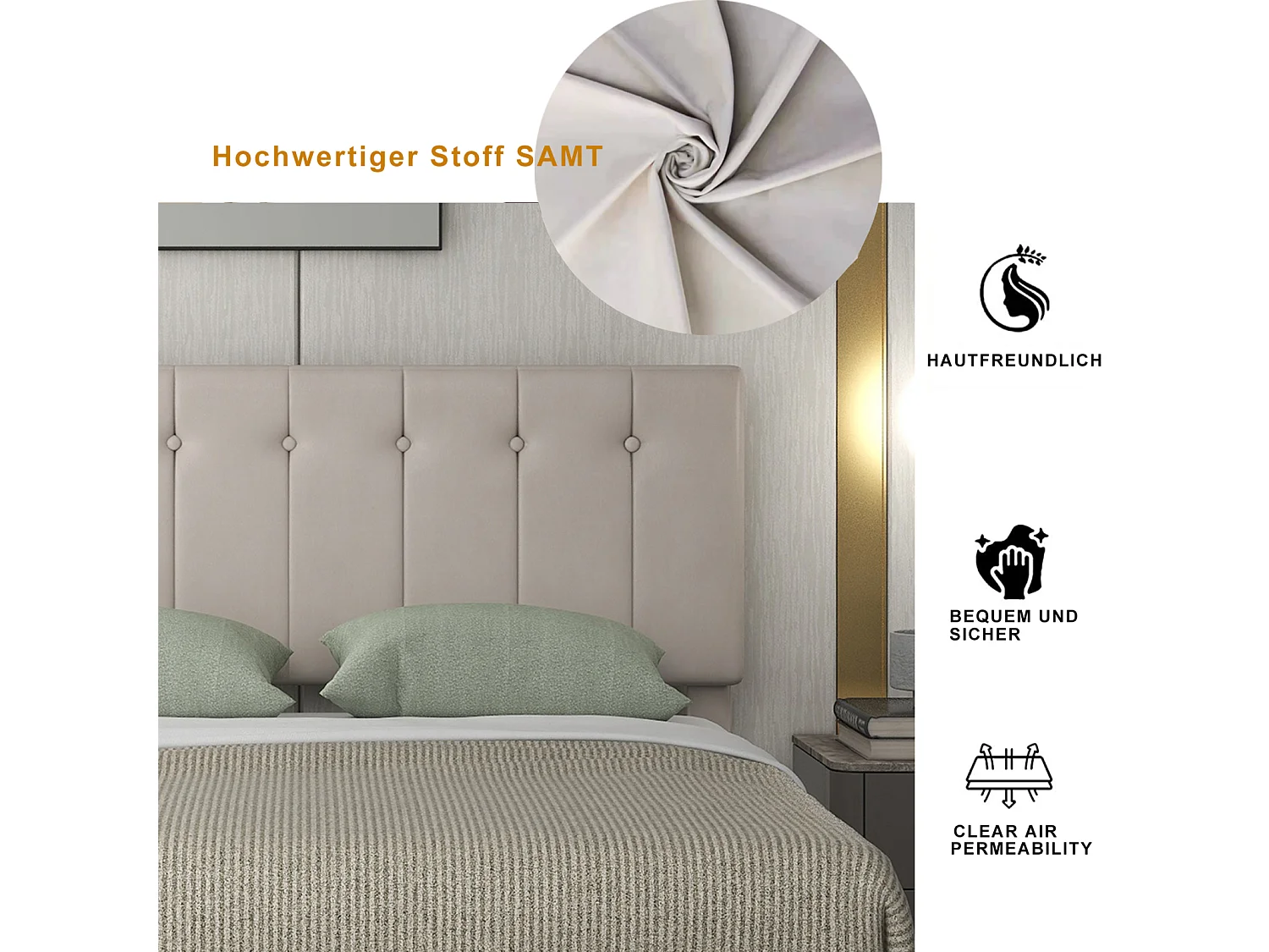 Letto contenitore per adulti 140 x 200cm - letto matrimoniale in velluto con rete a doghe in metallo e testiera regolabile in altezza - Bianco