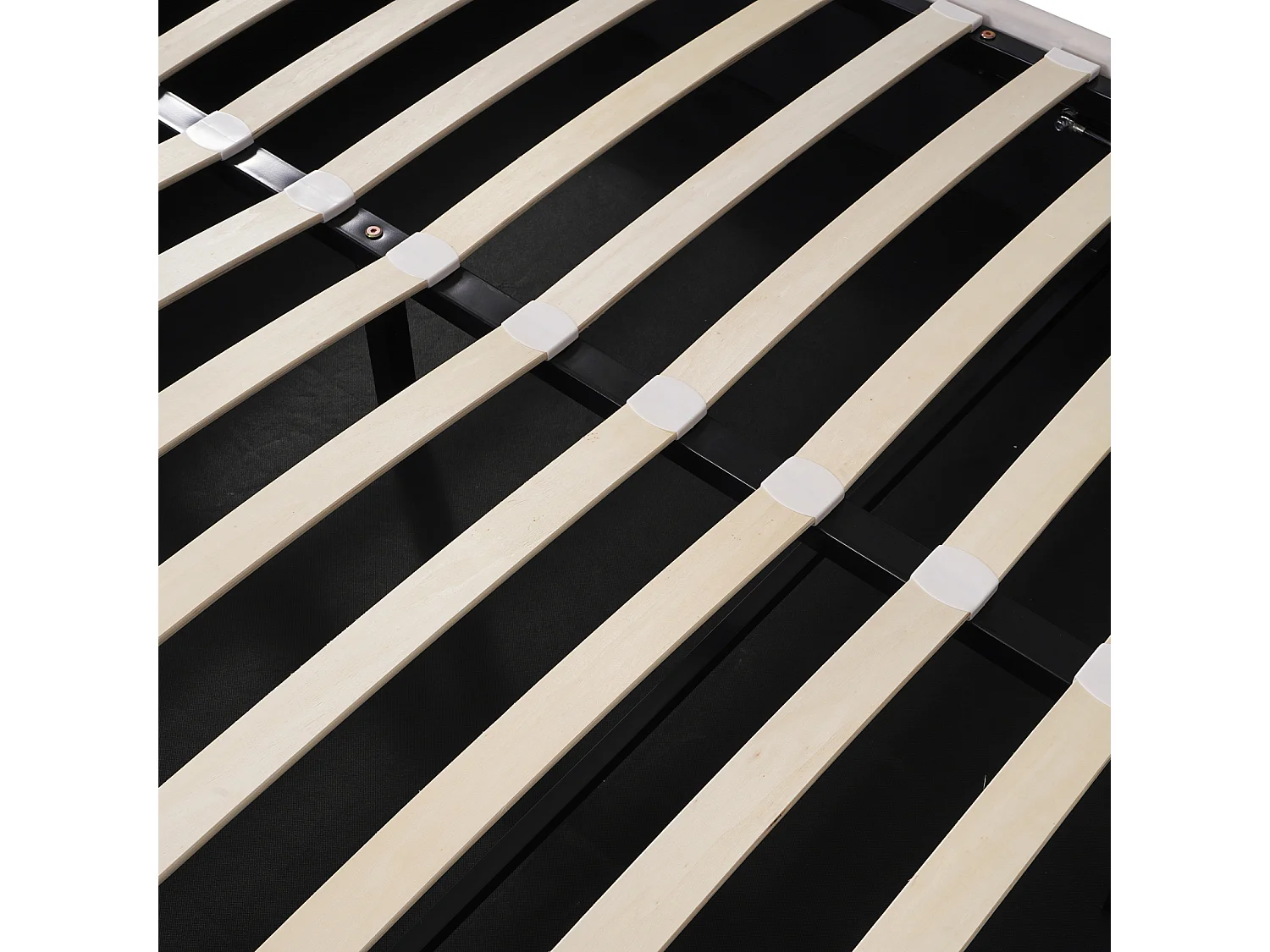 Letto contenitore per adulti 140 x 200cm - letto matrimoniale in velluto con rete a doghe in metallo e testiera regolabile in altezza - Bianco