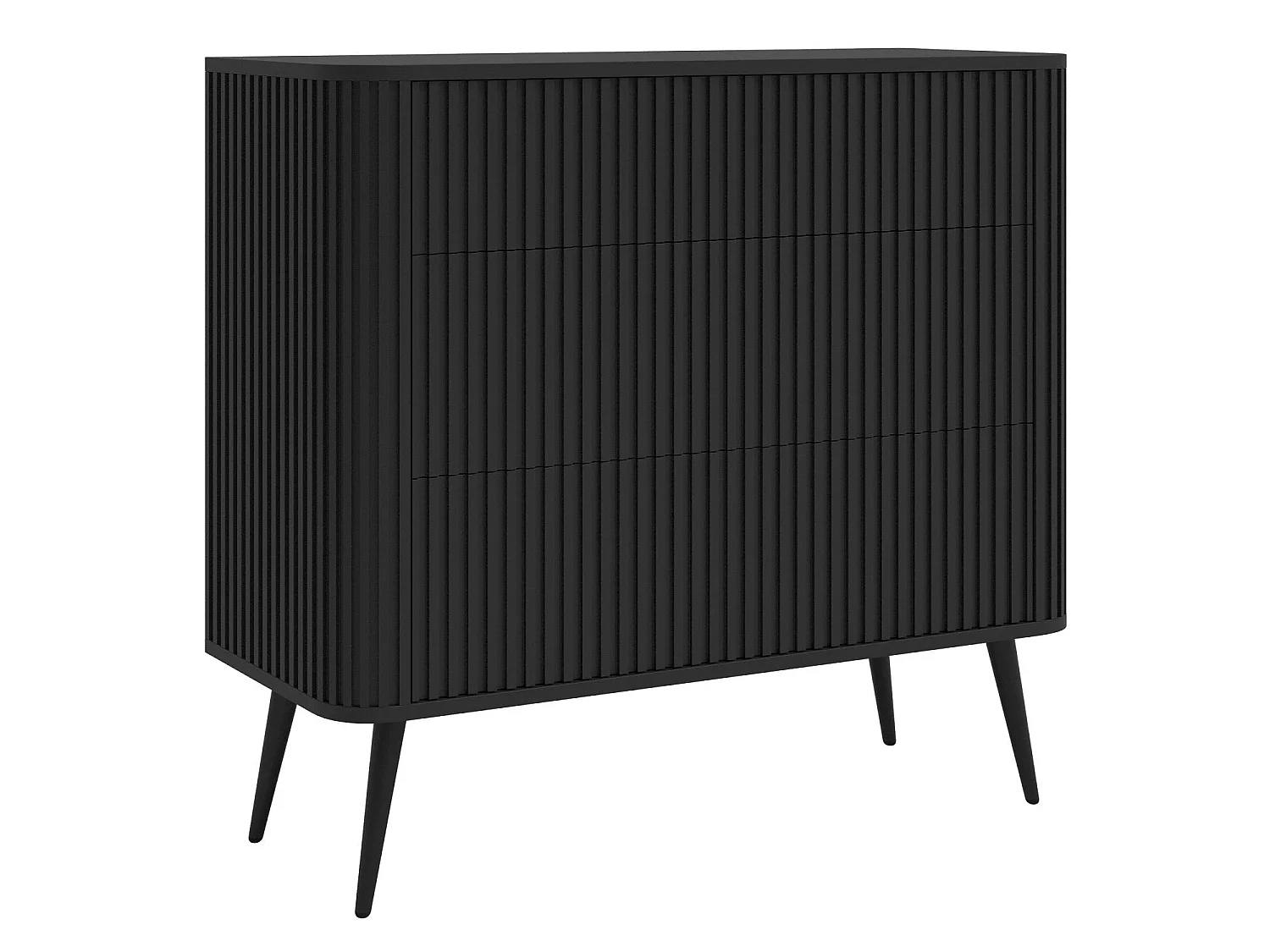 Ladekast - 93 cm - 3 lades - zwart - OVARLO