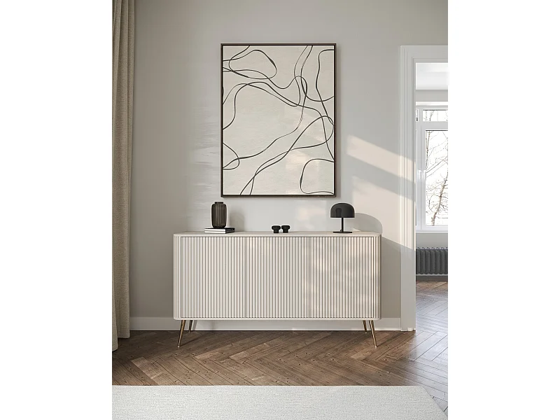 Sideboard - Greige mit Metallbeinen - 163 cm - OVARLO