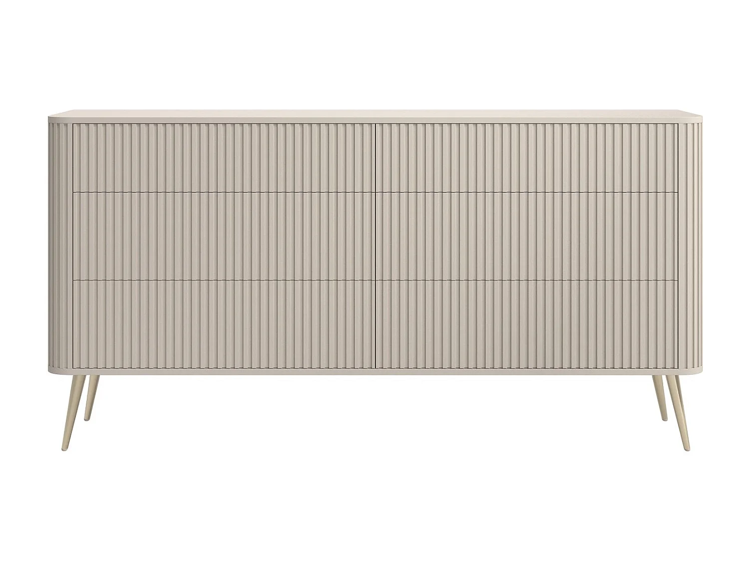 Commode - 168 cm - 6 tiroirs - grège - OVARLO