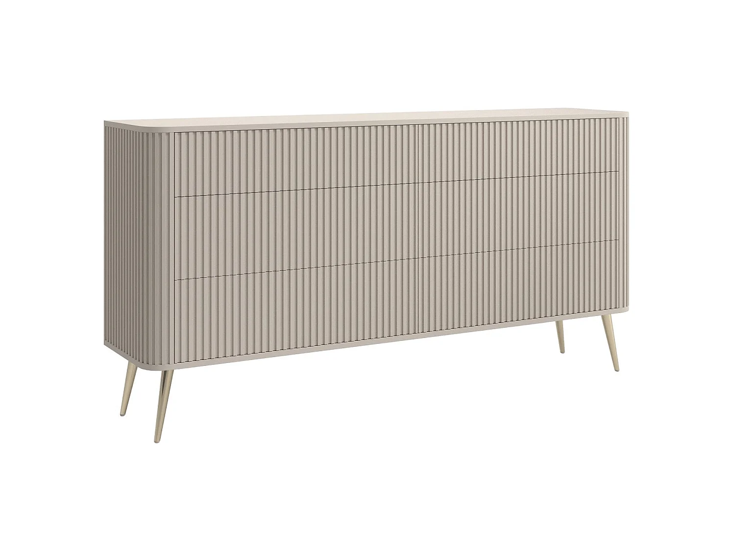 Commode - 168 cm - 6 tiroirs - grège - OVARLO