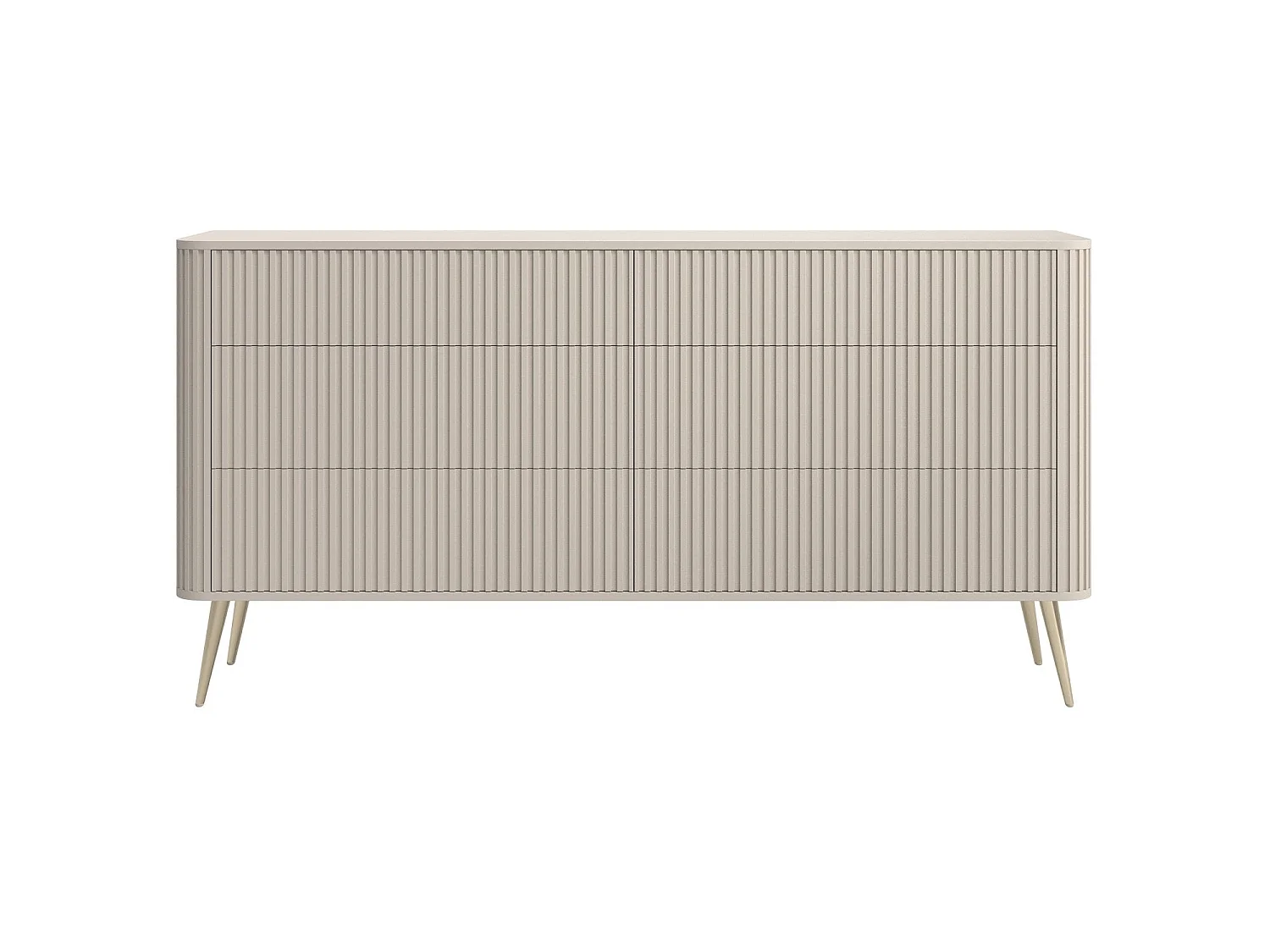 Commode - 168 cm - 6 tiroirs - grège - OVARLO