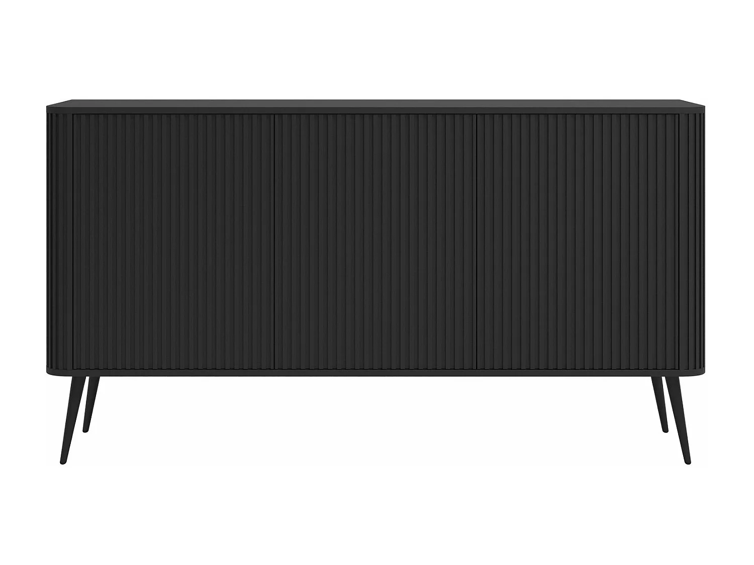 Sideboard - Schwarz mit schwarzen Metallbeinen - 163 cm - OVARLO