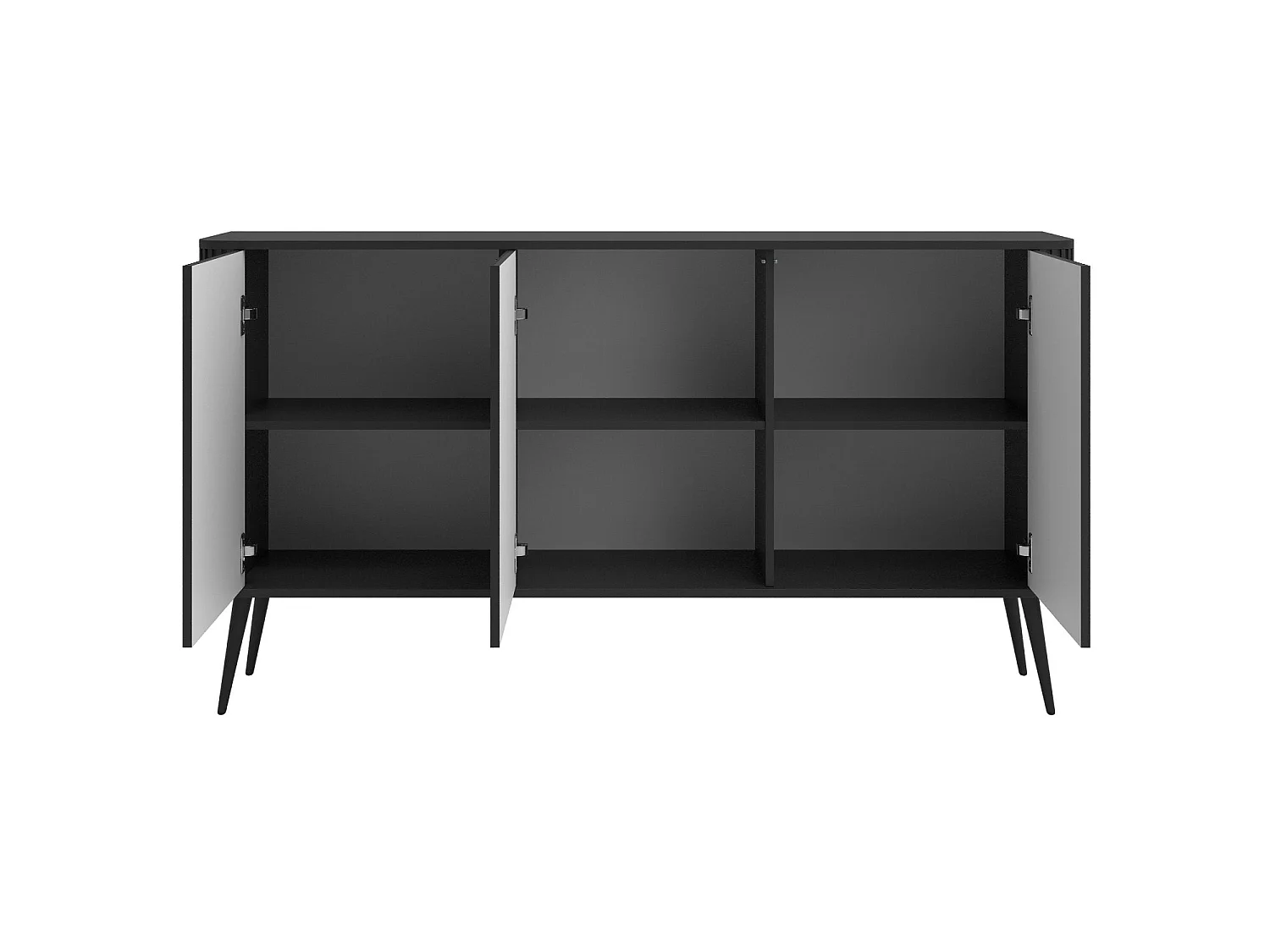 Buffet 3 portes - 163 cm - noir - OVARLO