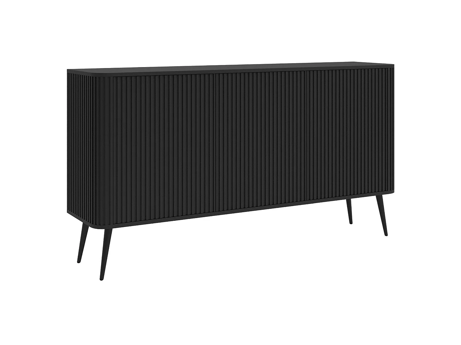 Buffet 3 portes - 163 cm - noir - OVARLO