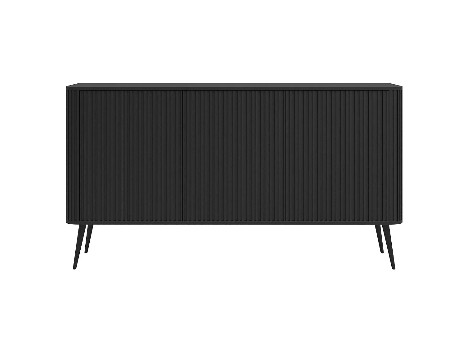 Buffet 3 portes - 163 cm - noir - OVARLO