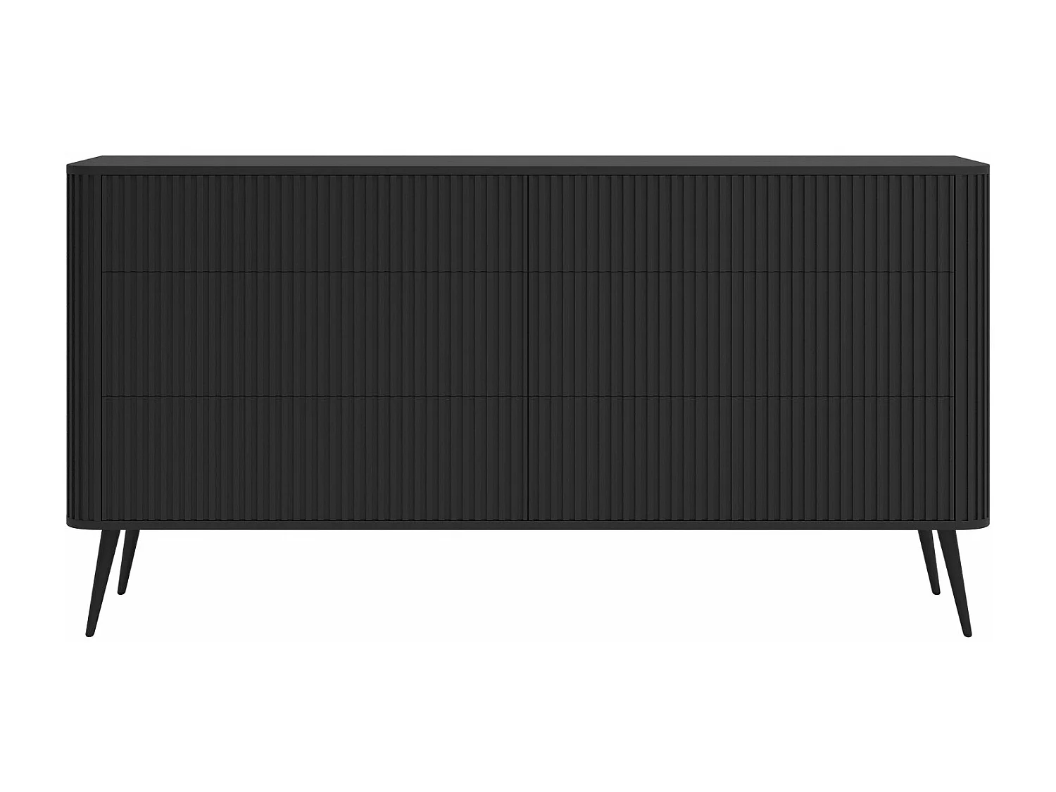 Ladekast - 168 cm - 6 laden - zwart - OVARLO