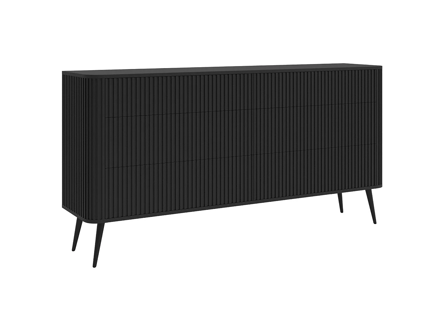 Commode - 168 cm - 6 tiroirs - noir - OVARLO