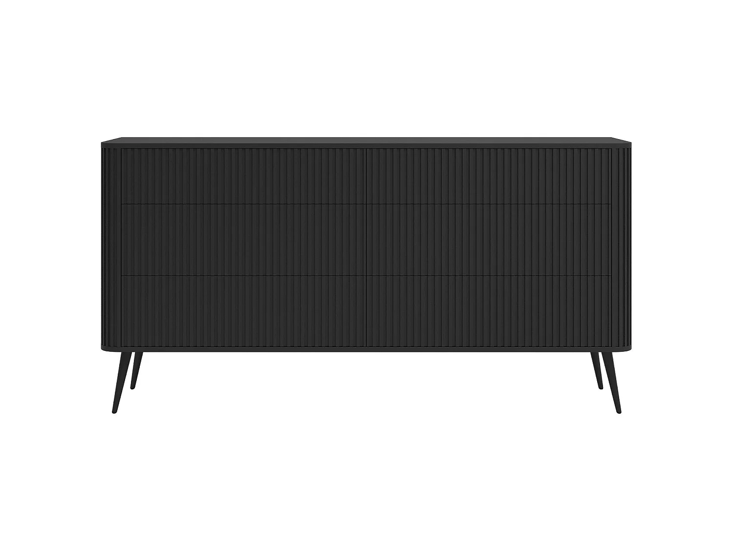 Commode - 168 cm - 6 tiroirs - noir - OVARLO