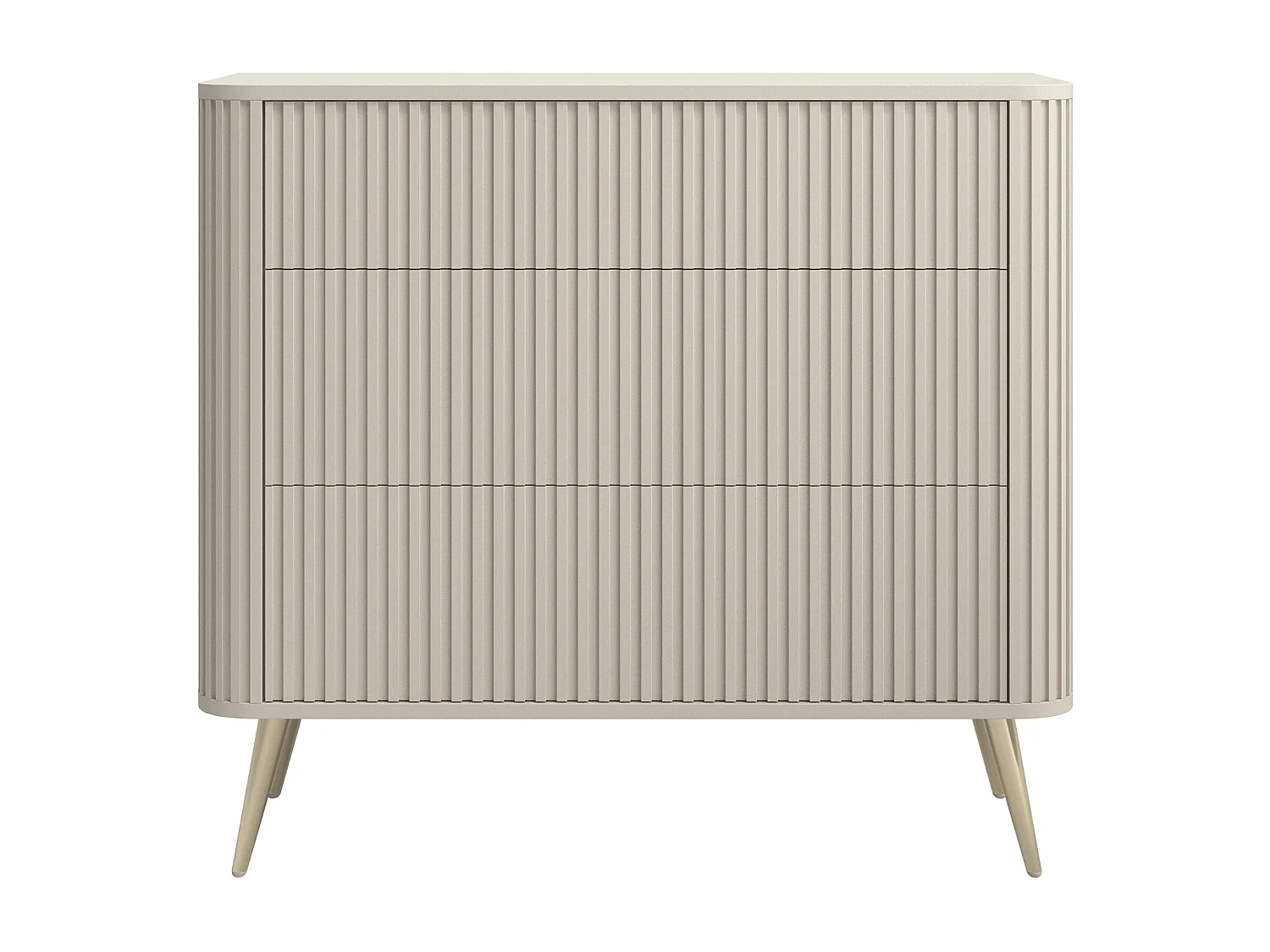 Kommode mit 3 Schubladen - Greige mit Metallbeinen - 93 cm - OVARLO