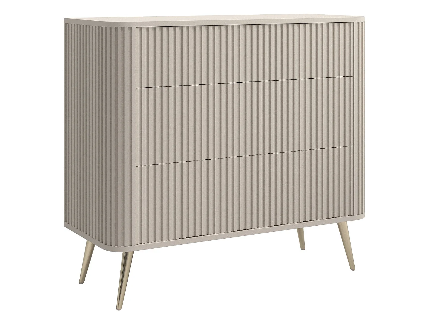 Commode - 93 cm - 3 tiroirs - grège - OVARLO