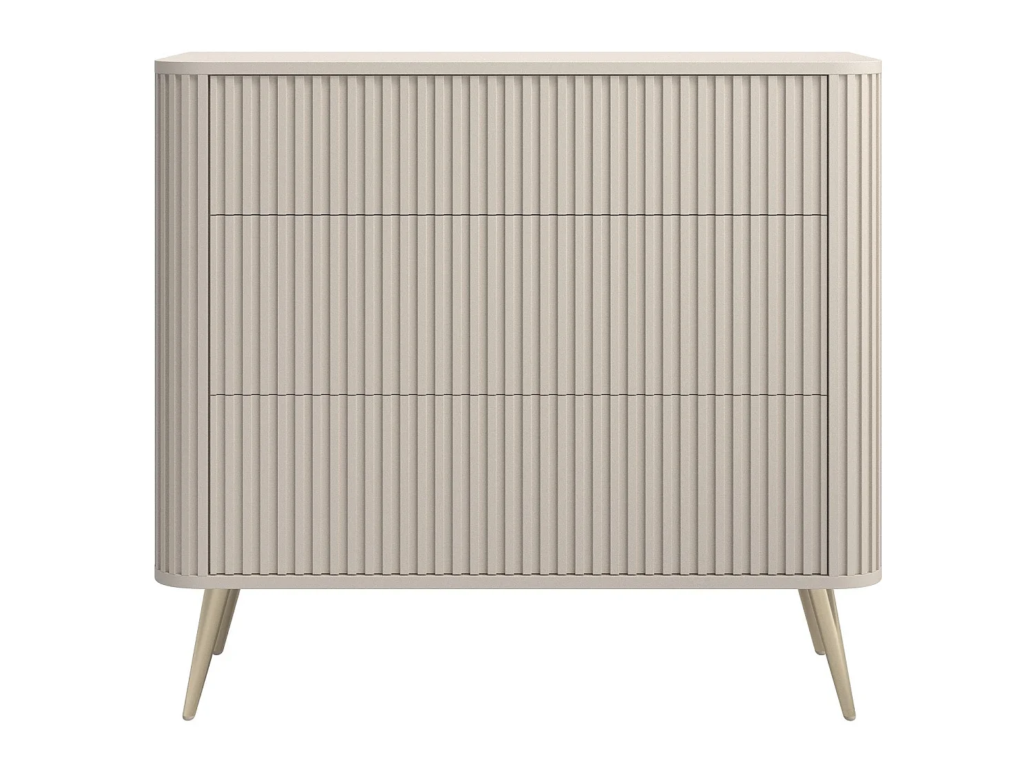 Commode - 93 cm - 3 tiroirs - grège - OVARLO