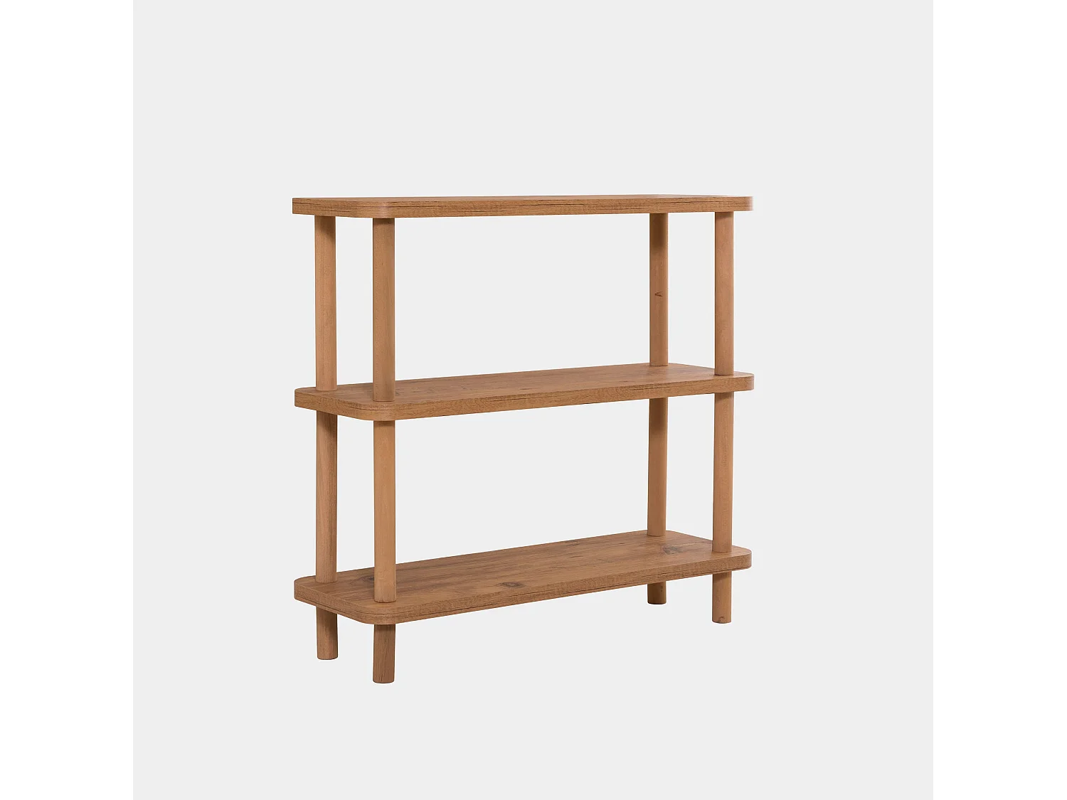 Estante rústico de aglomerado revestido de melamina – 80 cm x 75 cm x 28 cm – Pinheiro Atlântico