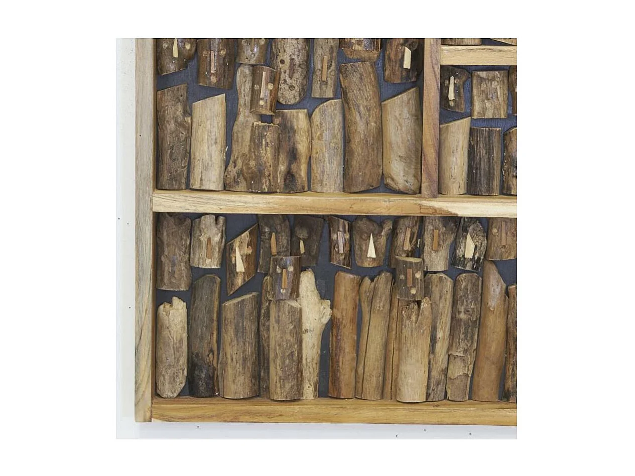 Décor mural Famille en teck recyclé 60 x 80