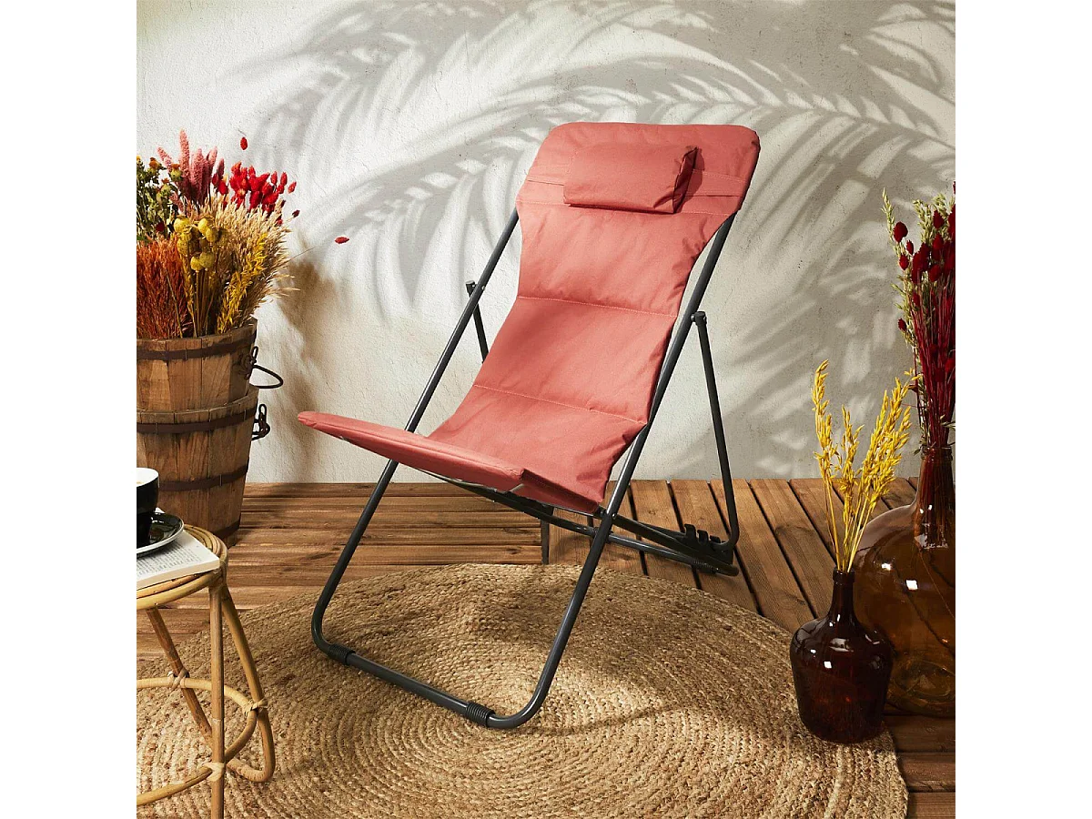 MALAM - Chilienne avec Têtière Tissu Terracotta