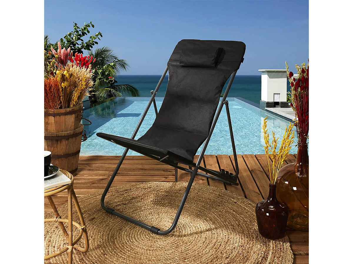 MALAM - Chilienne avec Têtière Tissu Noir