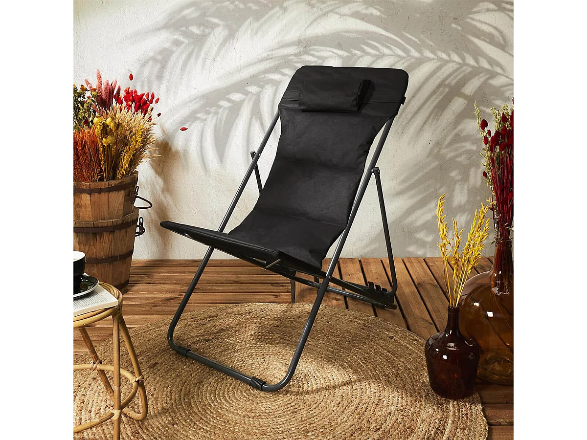 MALAM - Chilienne avec Têtière Tissu Noir