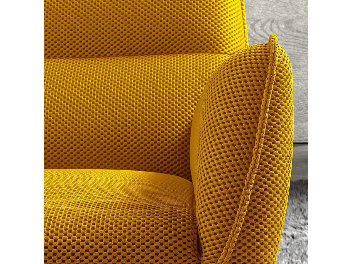 LAREDO - Fauteuil Pivotant Tissu Maille 3D Jaune