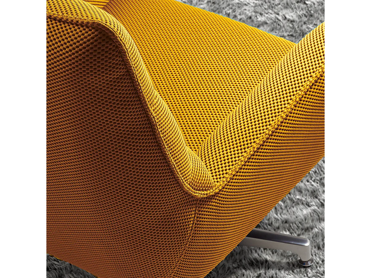 LAREDO - Fauteuil Pivotant Tissu Maille 3D Jaune
