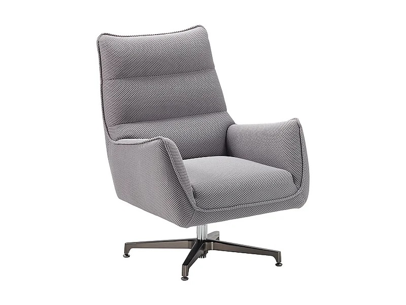 LAREDO - Fauteuil Pivotant Tissu Maille 3D Gris