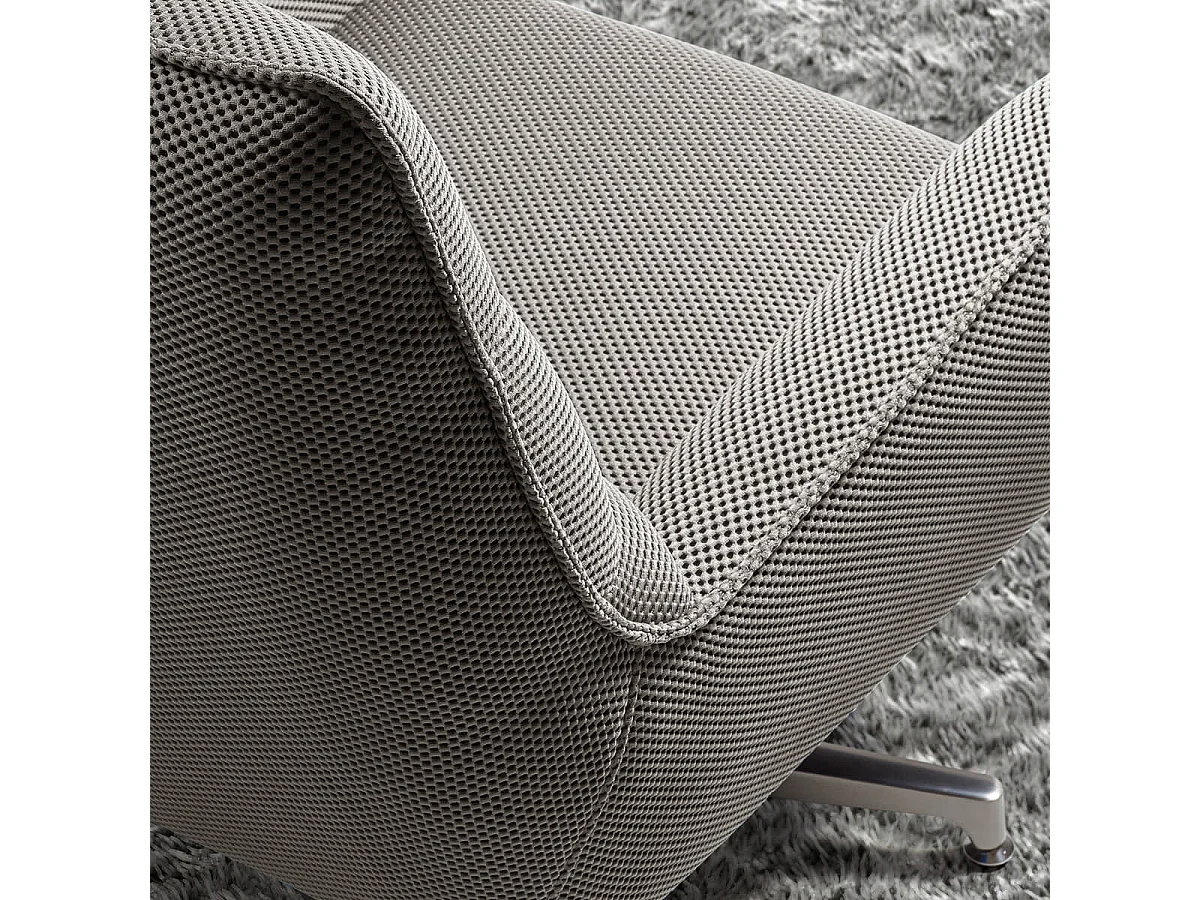 LAREDO - Fauteuil Pivotant Tissu Maille 3D Gris