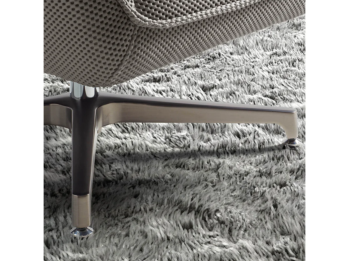 LAREDO - Fauteuil Pivotant Tissu Maille 3D Gris