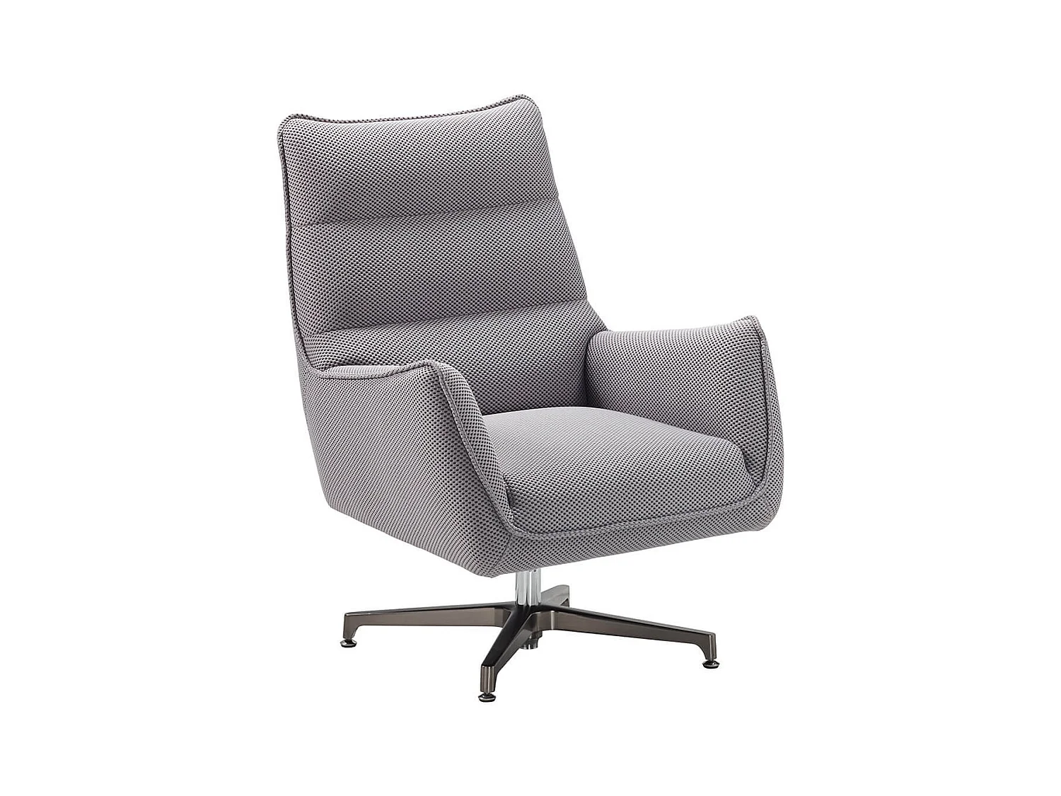 LAREDO - Fauteuil Pivotant Tissu Maille 3D Gris
